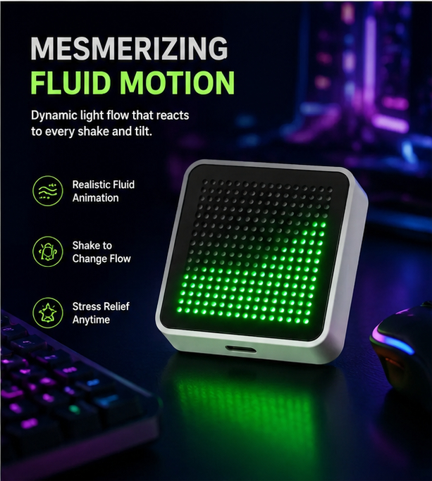 LED流体シミュレーションデスクトップオーナメント。水の流れ - Pc Gaming Liquid のレビューと価格